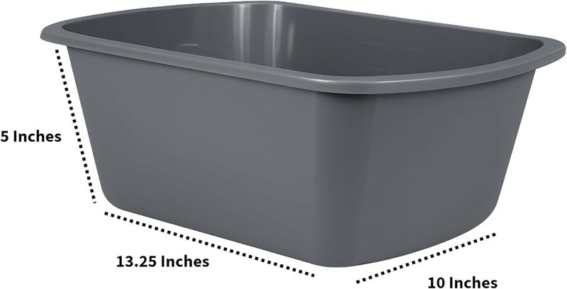 Vakly Wash Basins [2 Pack] – Rectangular Plastic 7-Quart Graduated Hospital Soaking Tub with Markings – Small Portable Washbasin for Face Washing, Cleaning, Foot Bath, Dishes, Laundry & Bedside Care - Image 4